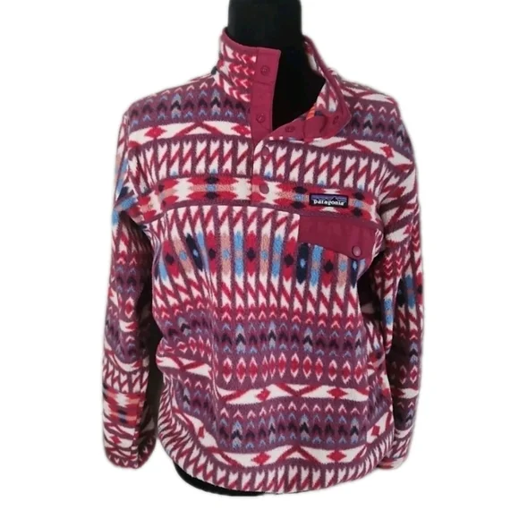 Patagonia Womens Aztec Print  Lightweight Synchilla® Snap-T® Pullover S - Picture 4 of 15